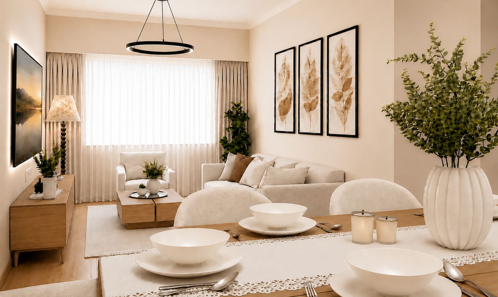 Sala y comedor de Torres de Miraflores
